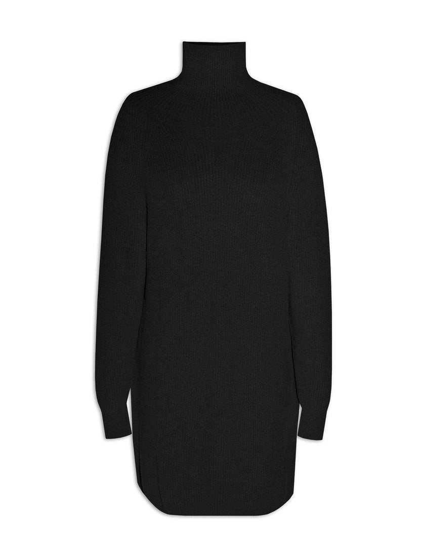 Vestido em fio pluma com gola alta Biamar