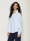 Camisa bordada com fendas laterais Biamar