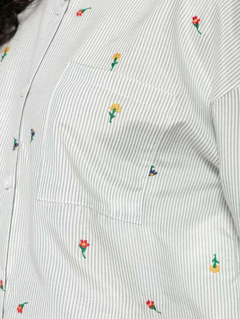 Camisa bordada com fendas laterais Biamar