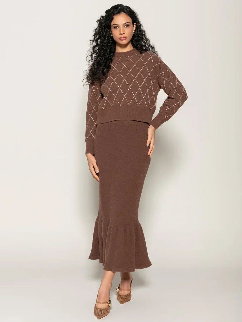 Blusa em fio pluma com padronagem geométrica Biamar
