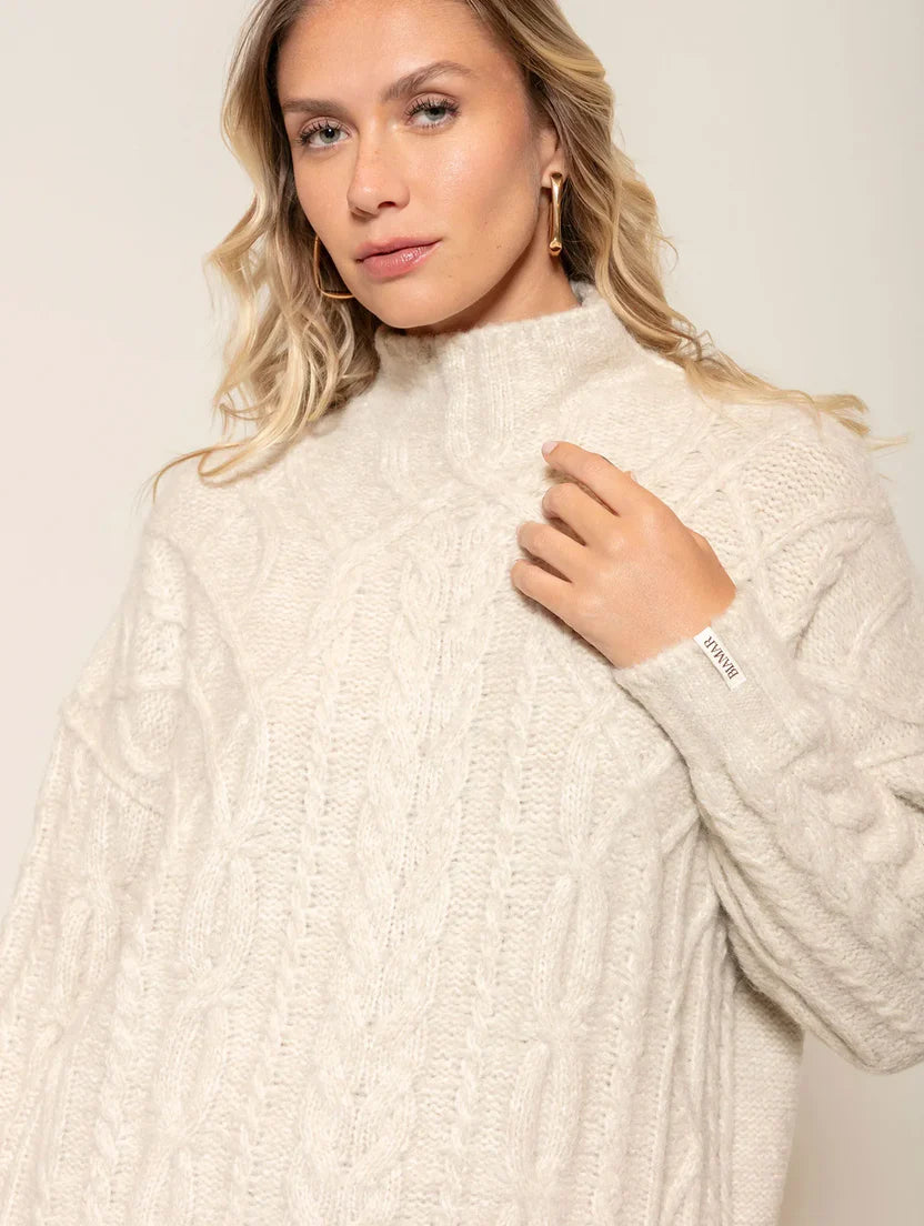 Blusa alongada com tecimento em tranças Biamar