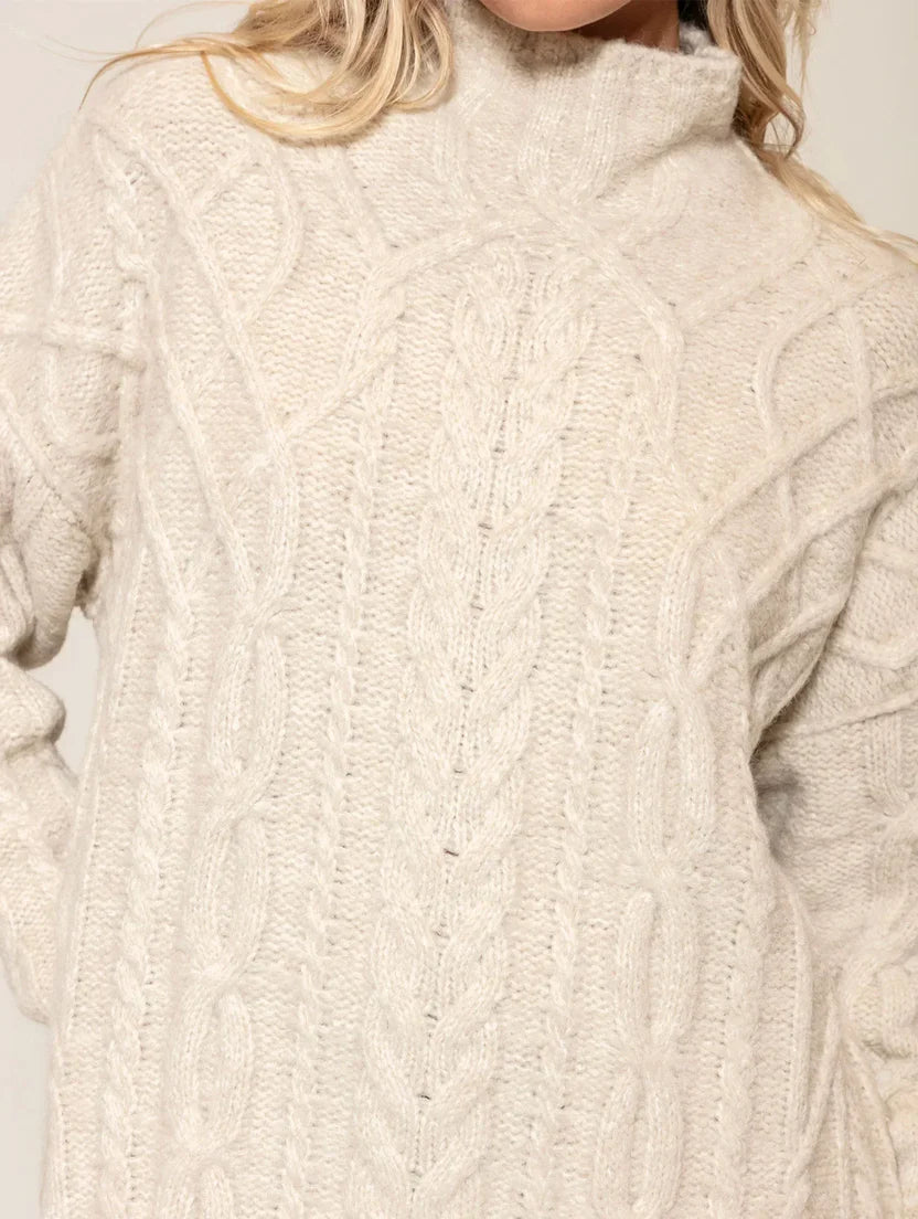 Blusa alongada com tecimento em tranças Biamar