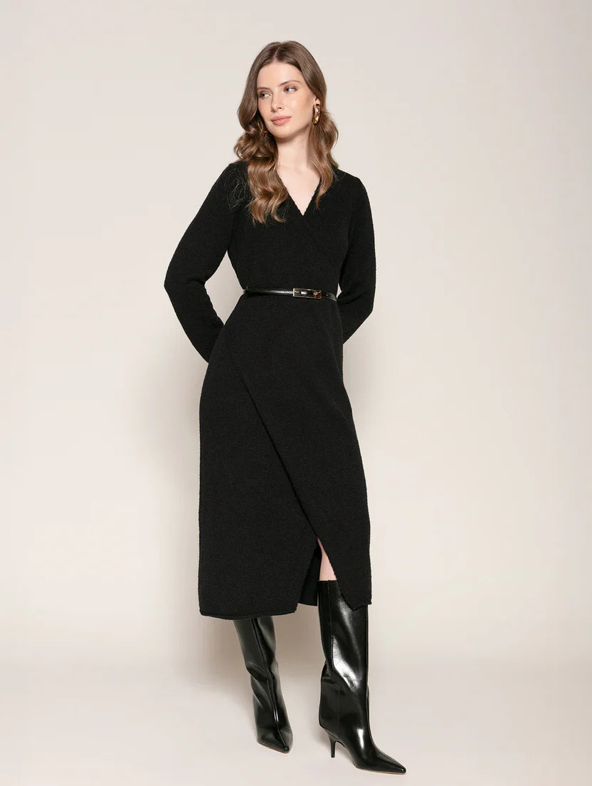 Vestido midi com detalhe de transpasse Biamar