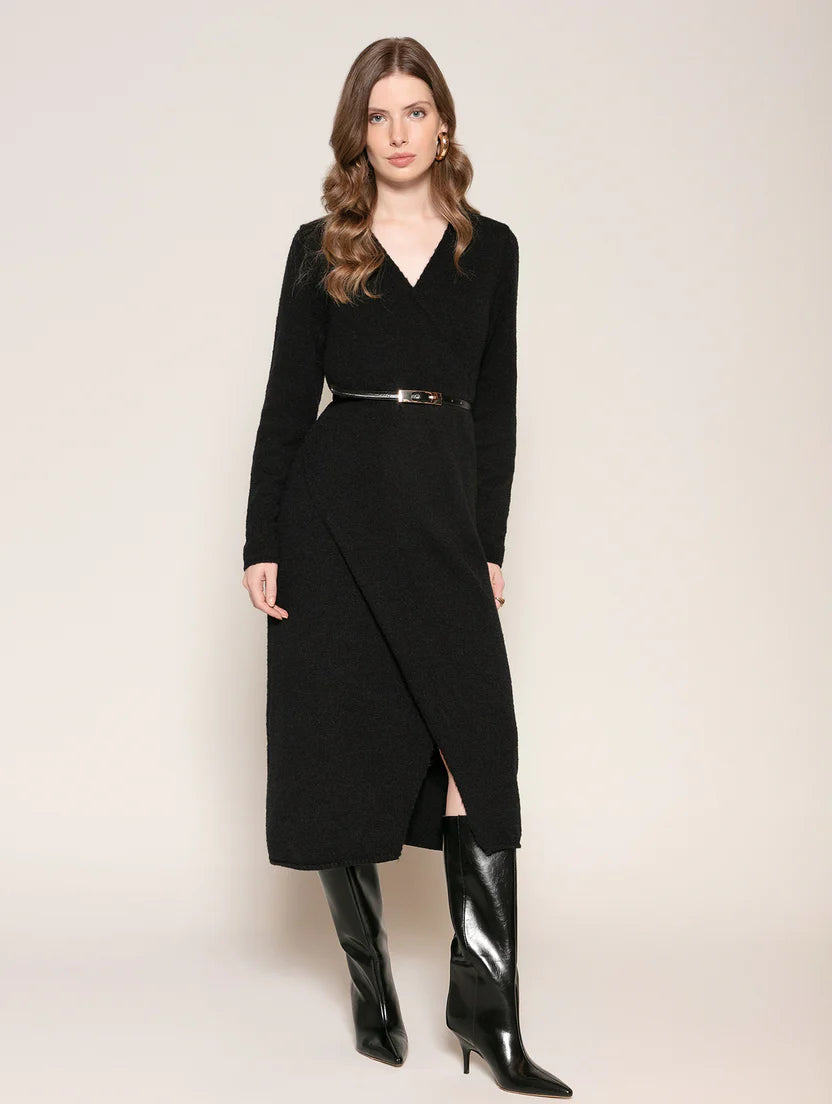 Vestido midi com detalhe de transpasse Biamar