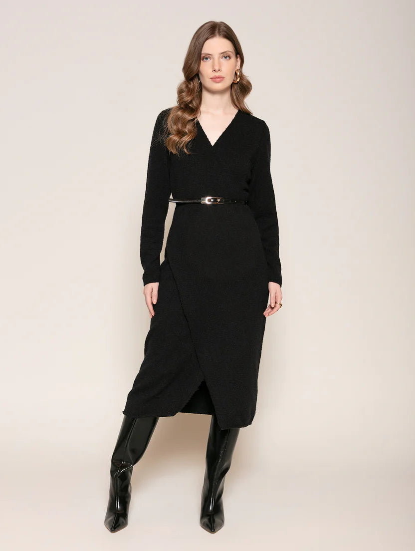 Vestido midi com detalhe de transpasse Biamar