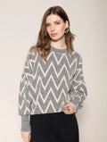 Blusa alongada com padronagem geométrica Biamar