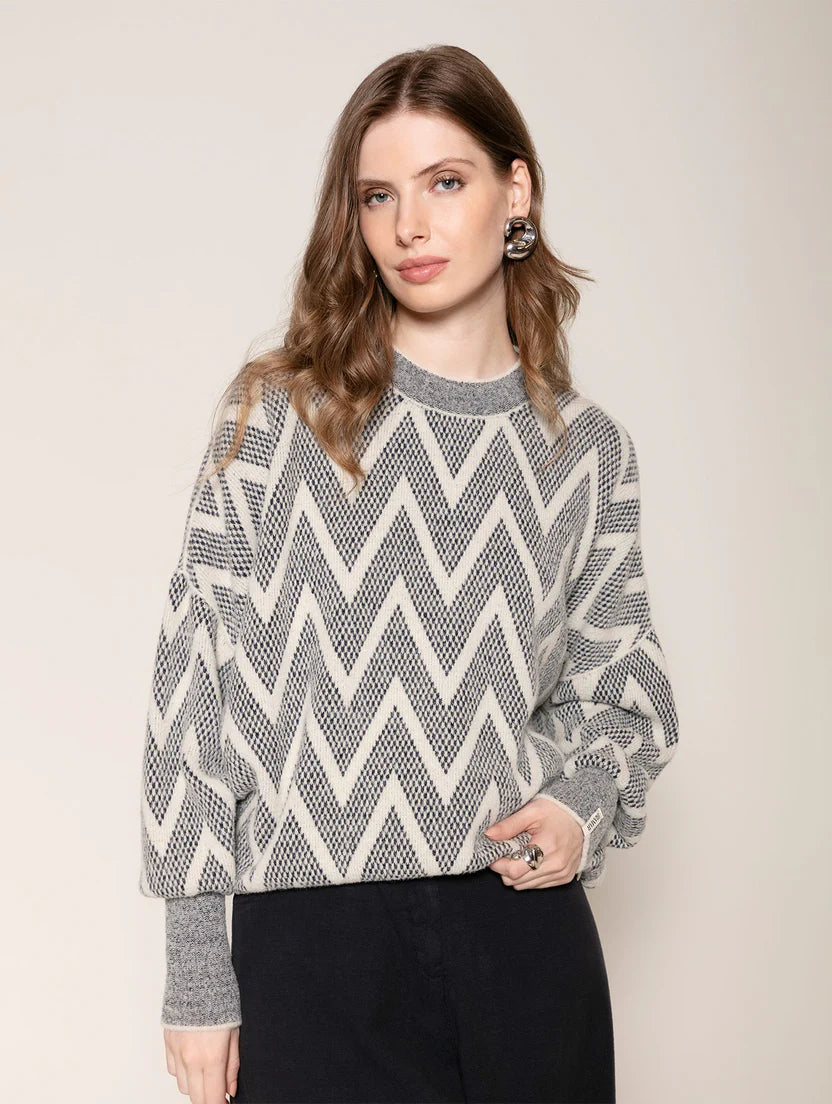 Blusa alongada com padronagem geométrica Biamar