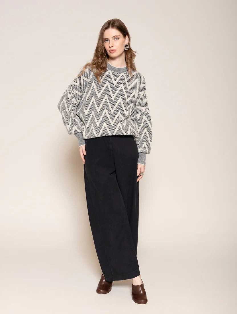 Blusa alongada com padronagem geométrica Biamar
