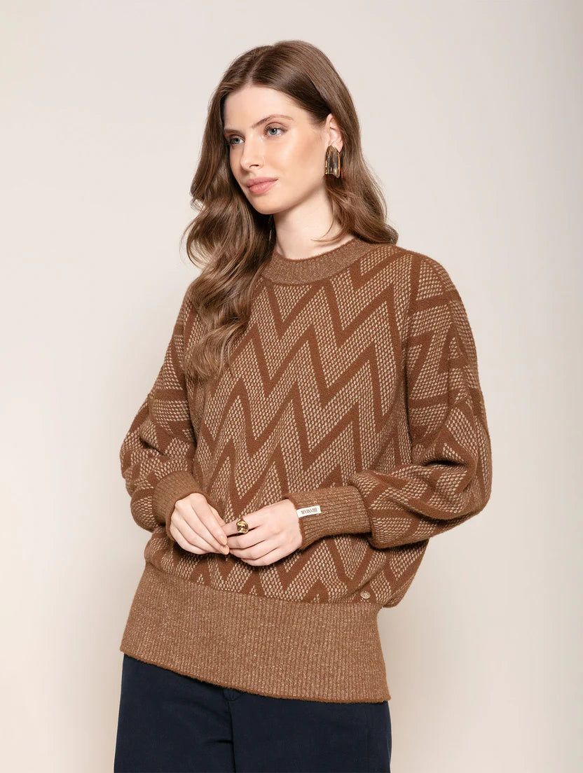 Blusa alongada com padronagem geométrica Biamar
