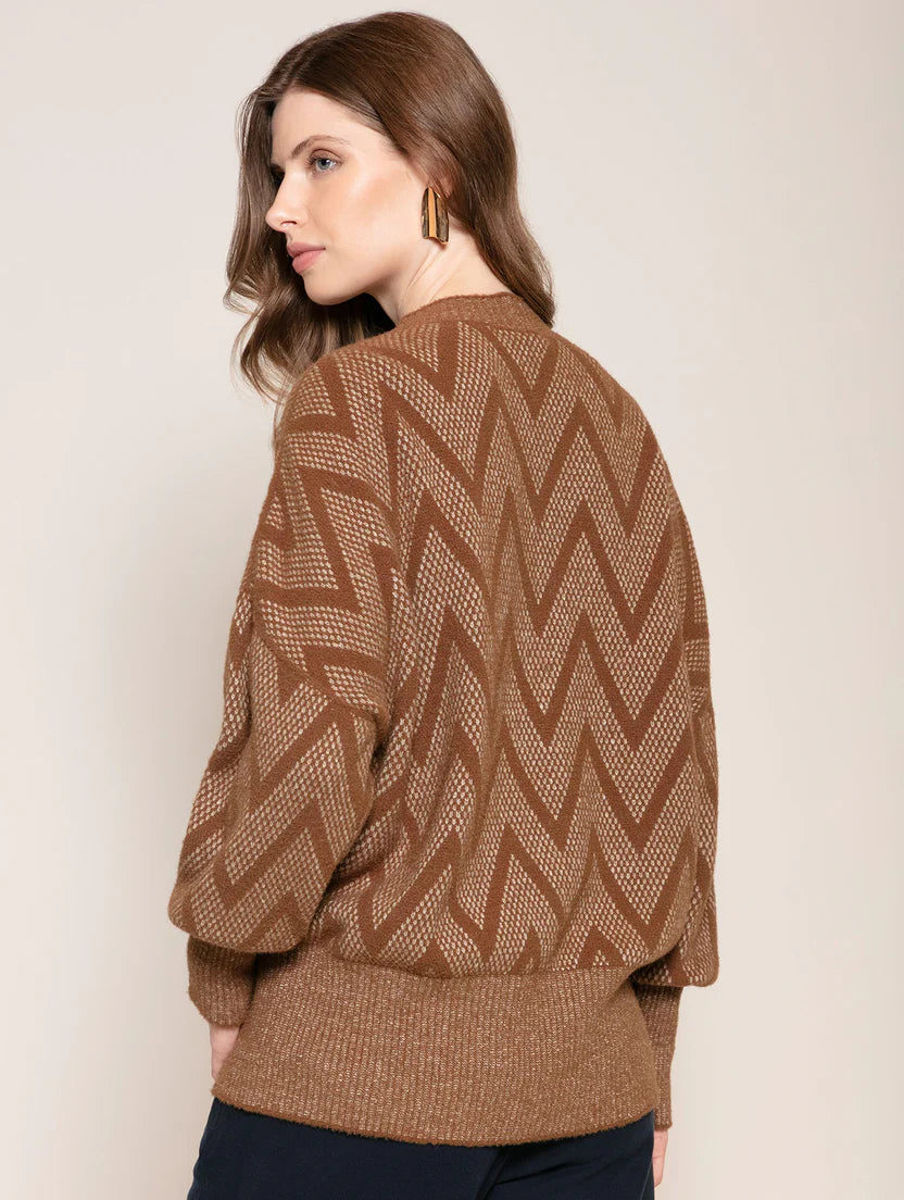 Blusa alongada com padronagem geométrica Biamar
