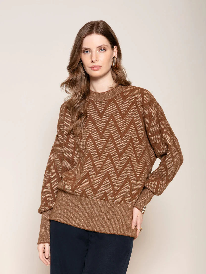 Blusa alongada com padronagem geométrica Biamar