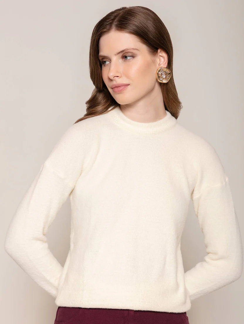 Blusa básica em fio pluma exclusivo Biamar
